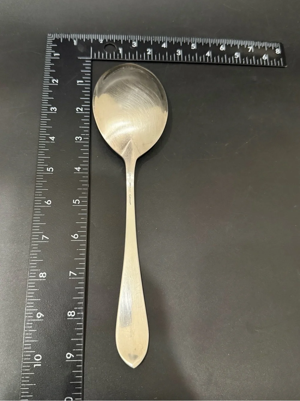 Vintage CARTIER Sterling Silver Engraved Gothic Monogram W 9” Serving Spoon 91g.